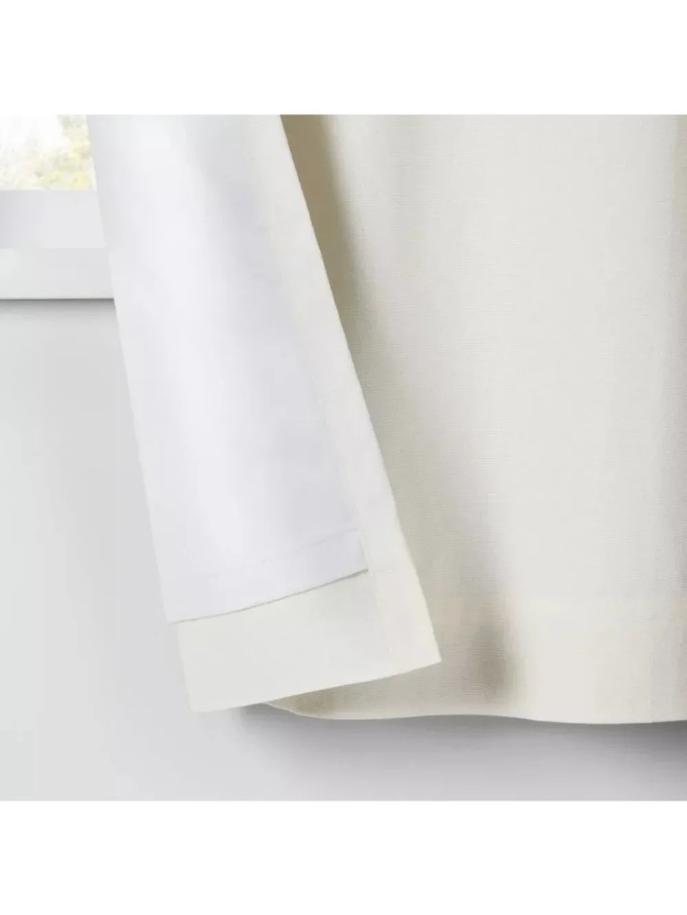 Pillowfort Cream Color Chambray Cotton Blackout & Lined Curtain Panel 42